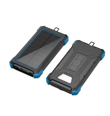 China Solar Mobile Power Bank 20000mah Solar Power Bank Mobile Phone Wrieless Charging Charger Power Supply for sale