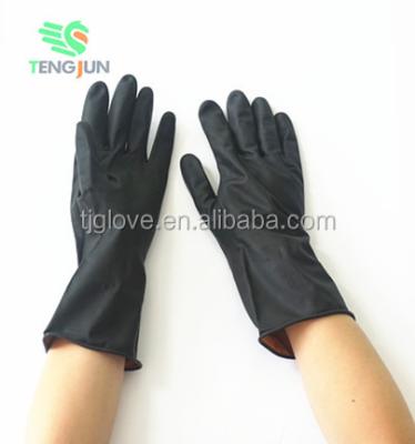 China Industrial High Quality Black Latex Unlined Gloves for sale