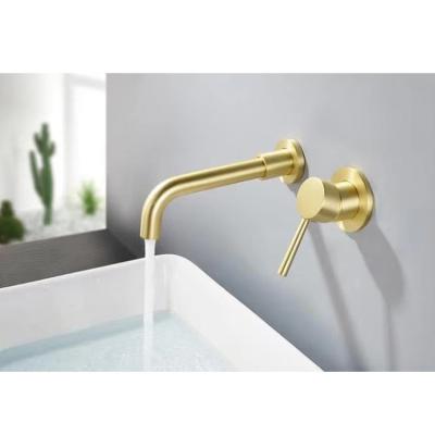 China Faucets Manufacturer Single Handle Bathroom Metered Sink Around Wall Mounted Brass Concealed Faucet for sale