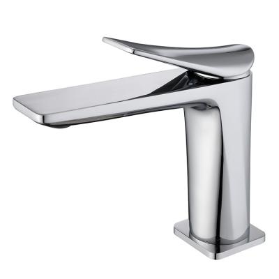 China Faucets Factory Supplier Metered Basin Sink Faucet Deck Mounted Chrome Single Handle Basin Faucet Brass Mixer for sale