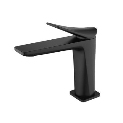 China Single Handle Basin Faucets Luxury Black Sink Faucet Metered Deck Mounted Basin Faucet Brass Mixer for sale