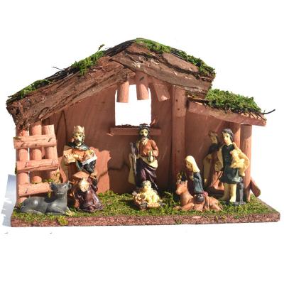 China Wholesale Traditional Christmas Decoration 2022 Vintage Resin Christmas Table Piece Nativity Scene Set for sale