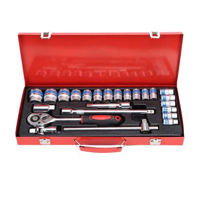 China HF2021Factory Price 24 Pcs Steel Socket Wrench Set Auto Blow Box Car Tool Kit Set Plug Socket for sale