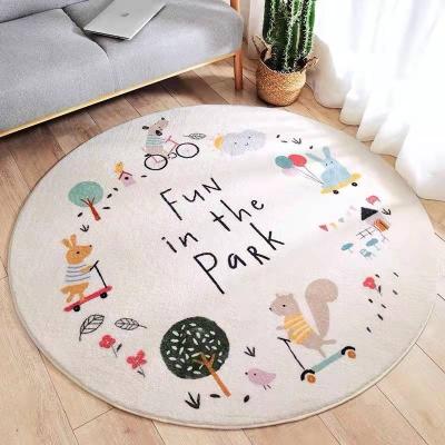 China Home Chair Mat For Kids Room Cartoon Floor Baby Game Non-slip Round Carpet Blankets Eco-Friendly Chair Mat for sale