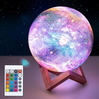 China Modern LED Star Moon Battery RGB Projector 3D Starry Lamp Led Night Lights for Baby Kids Children for sale