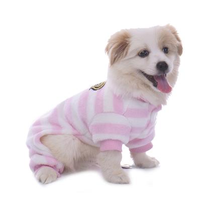 China Sustainable Wholesale Pet Clothes Dog Pajamas Plush Pet Apparel Home Wear Pajamas Quadruped Fleece for sale