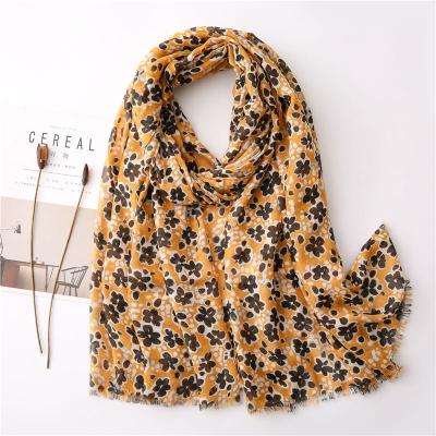 China The other 2018 winter sale leopard hijab brand fashion brand cotton twill thick warm tassel print female leopard scarf shawl for sale