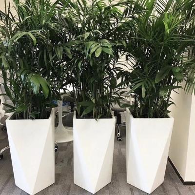 China Eco-friendly High End Elegant Irregular Outdoor Decoration Hotel Garden Products Large White Flower Pot Floor for sale