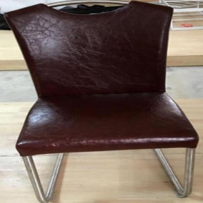 China Mid Century Modern Stainless Steel /Leather Dining Chair A162# for sale