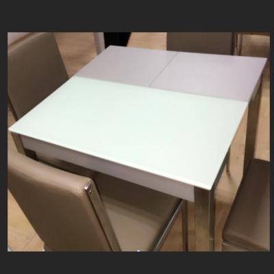 China DINING TABLE BR-T070#/stainless steel dining table modern foldable folding leg dining table designs for sale