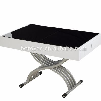 China New Design Foldable Premium Quality Tempered Glass Dining Table For Dining Room for sale