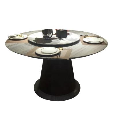 China DINING TABLE Simple Elegant Appearance Round Artificial Marble Dining Table With Rotating Center BR-MDT-8029 for sale