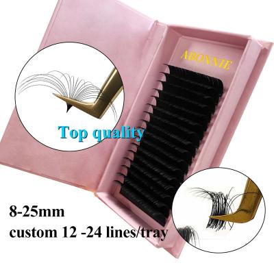 China 0.05 0.07 0.10 C d cc Different Dual Density Curl 25mm Eyelash Extensions Natural Hybrid Lahes Extensions Supplies for sale