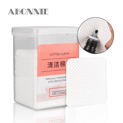 China Abonnie Safe Eyelash Glue Cloth 170pcs/box Grafting Eyelash Glue To Remove Clean Cotton Pad Removal Eyelash Glue Cloth for sale