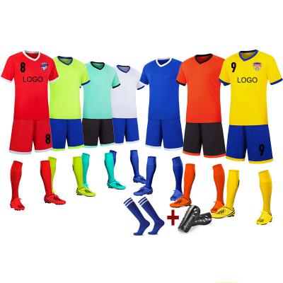 China OEM ODM Adult Children Short Sleeve Shirt Soccer Training Competition Suit Jersey Football Wear Uniforms Sets for sale