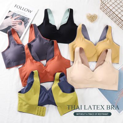 China Women's Cheekier Thin Silk QUICK DRY Thai Latex Ice Vest Sports Underwear Bralette Lift Up Female Seamless Bra for sale