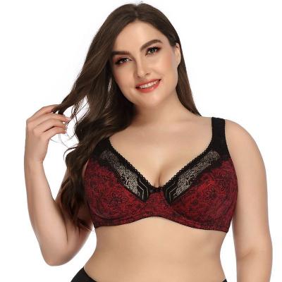 China High Fashion QUICK DRY Plus Size Bra Print Underwear Women Full Cup Comfort Lace Bra for sale