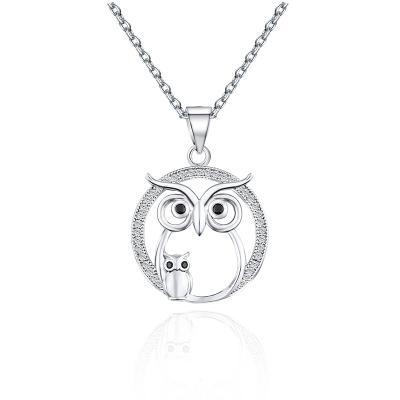 China Wholesale Punk In Running Crystal Necklace Women Vintage Fashion Shape Owl Gift Pendant Ornament for sale