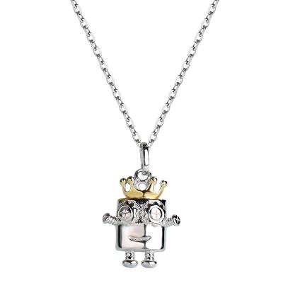 China CLASSIC Original Silver Pendant Jewelry S925 Sterling Cartoon Robot Pendant Silver Necklace for sale