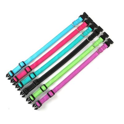 China Adjustable Breakpoint Stocked Pets Nylon Soft ID Kitty Puppy Dog Collar Colorful Cat Perros Solid Collars ID Collars for sale