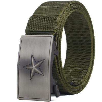 China New Design Fashion Battlefield Emblem Style Canvas Belt Cheap Metal Communist Army Belt Soldiers Patriotic Retired Canvas Belt for sale