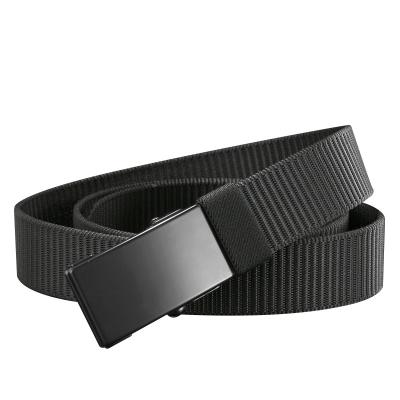 China Fashion Customized Factory Wholesale Men's High End Nylon Outdoor Military Alloy Woven Press Belt Weaving Fabric Belt Buckle for sale