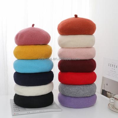 China New Logo Party Women Winter Wool French Beret Artist Hat Beret Custom Wholesale COMMON Hats for sale