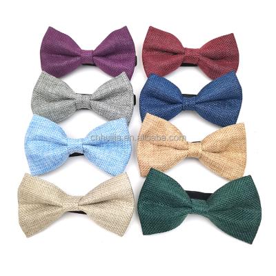 China Factory Customized Exquisite Wedding Casual Men's Party Solid Adult Canvas Bow Tie for Kids and Children for sale