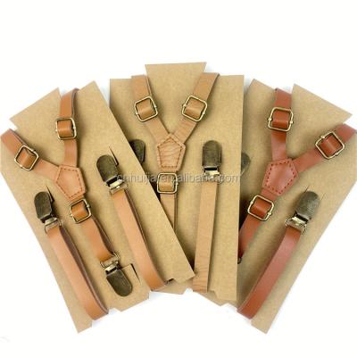 China Wholesale Custom Men's Y Style PU Leather Back Pants Leather Suspenders for sale