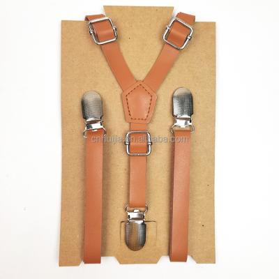 China Next New PU Leather Adjustable Solid Color Y Shape Wedding Suspenders For Men And Women for sale