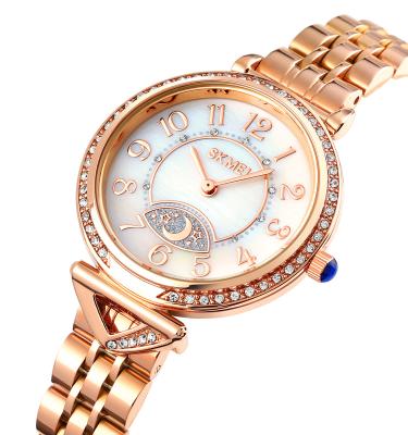 China SKMEI 1658 Water Resistant Wholesales Fashion Diamond Custom Quartz Watch For Luxury Ladies With Stainless Steel for sale