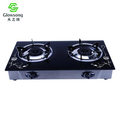 China 2021 Modern Wholesale Cast Iron Honeycomb Burner Tempered Glass Top Gas Stove Cooker for sale