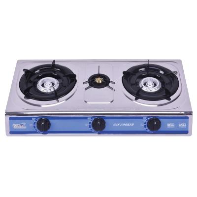 China 2022 Modern Wholesale Cast Iron Honeycomb Burner Stainless Steel 3 Burner Main Gas Stove for sale