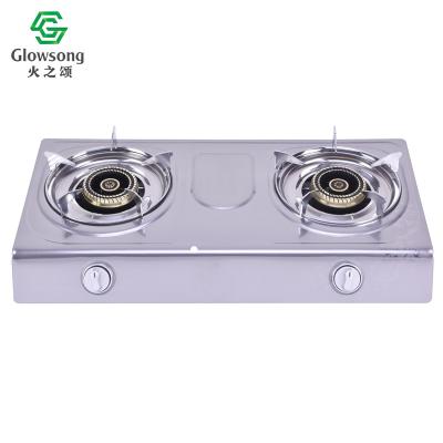 China 2022 Hot Products Modern Double Burner Stainless Steel Gas Stove for sale