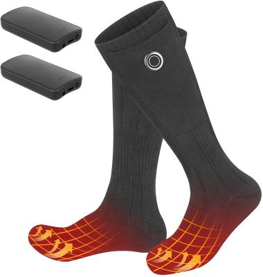 China Antibacterial Battery Operated Heated Socks for Men and Women 4000mAh Rechargeable Electric Socks for Skiing Camping Hiking for sale