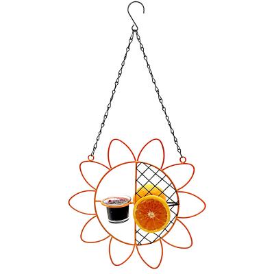 China Morden Bird Feeders for Outdoors, Metal Pendant Oriole Bird Feeder with Fruit Stick and Glass Jelly Container (1 Glass Cup) for sale