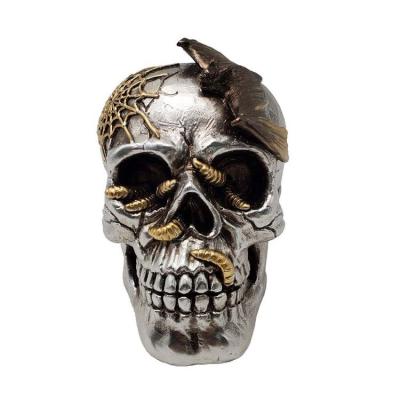 China Europe Halloween Handmade Skeleton Sculpture Head Polyresin Skeleton Decoration for sale