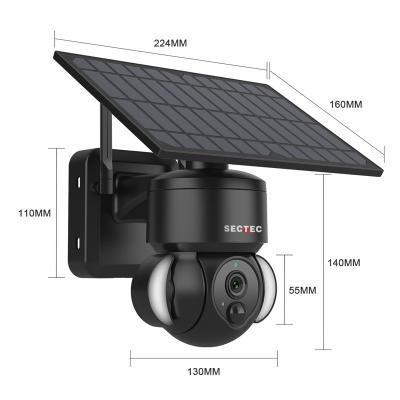 China SECTEC GSM 4G Sim Card Siren IP67 Battery Security PIR System GSM LTE 4G Solar Powered Camera Light Built-in Solar Powered Camera for sale