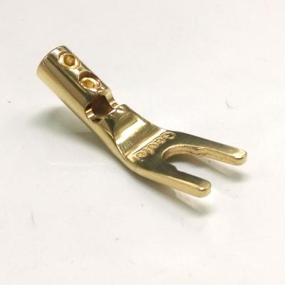 China audio & Video Shovel 24K gold plated plug for 4mm cable for sale