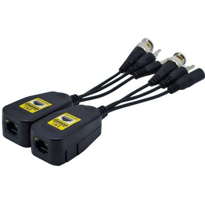 China With Video DC RCA BNC Plug To RJ45 Transmitter Transceiver DC Power Passive Audio Video Balanced Transformer HD-CVI/TVI/AHD/CVBS With DC Jack For 720P-1080P 3MP 4MP for sale