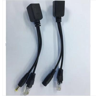 China Power Over 12V Ethernet Male / Female POE Splitter Injector Cable For CCTV Camera for sale