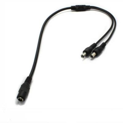 China Industrial 5.5x2.1mm 1 Way Male Female 2 Way DC Power Cable To 2 Splitter For CCTV Camera for sale