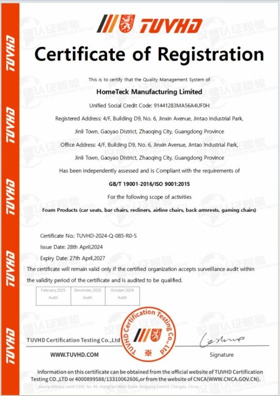 ISO 9001 - Hometeck International Limited