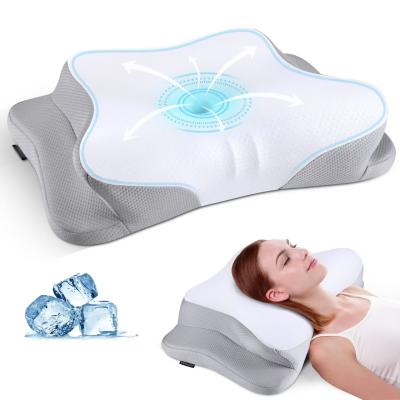 China Breathable Orthopedic Memory Foam Pillow Deep Sleeping Orthopedic Butterfly Pillow for sale