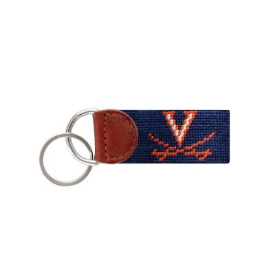 China Leather University of Virginia Embroidered Key Fob Monogram for sale