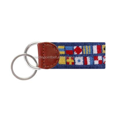 China Guangzhou Factory Selling Alphabet Leather Nautical Man Key Chain for sale