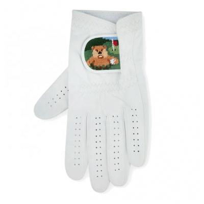 China Custom Needlepoint Hand Sewn Golf All Weather Straight Gopher Leather Golf Glove for sale