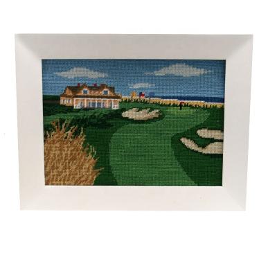 China Modern Ocean Course Framed Needlepoint Hotel Decorative Picture for sale