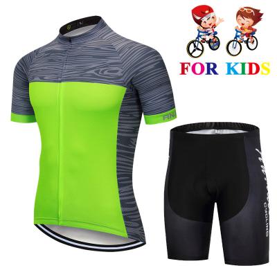 China Antibacterial Kids Cycling Jersey Set 2019 Wear Short Sleeves Cycling Set for sale