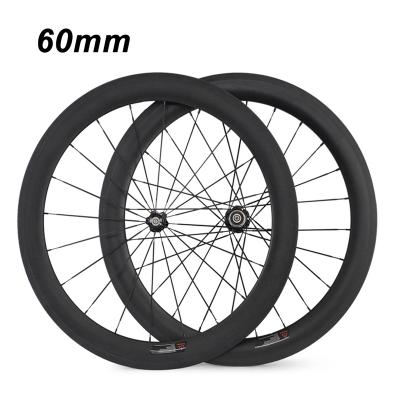 China Road Bikes 700C 60mm Anvil 23mm Width 3K Tubular Matte Glossy Carbon Wheels Road Bike Bicycle Wheel 60mm Racing Wheelset for sale